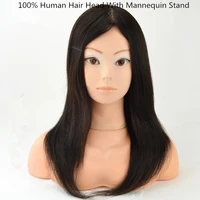 100 human hair dummy head with mannequin stand mannequin tripod training head cosmetology mannequin heads manikin head hair