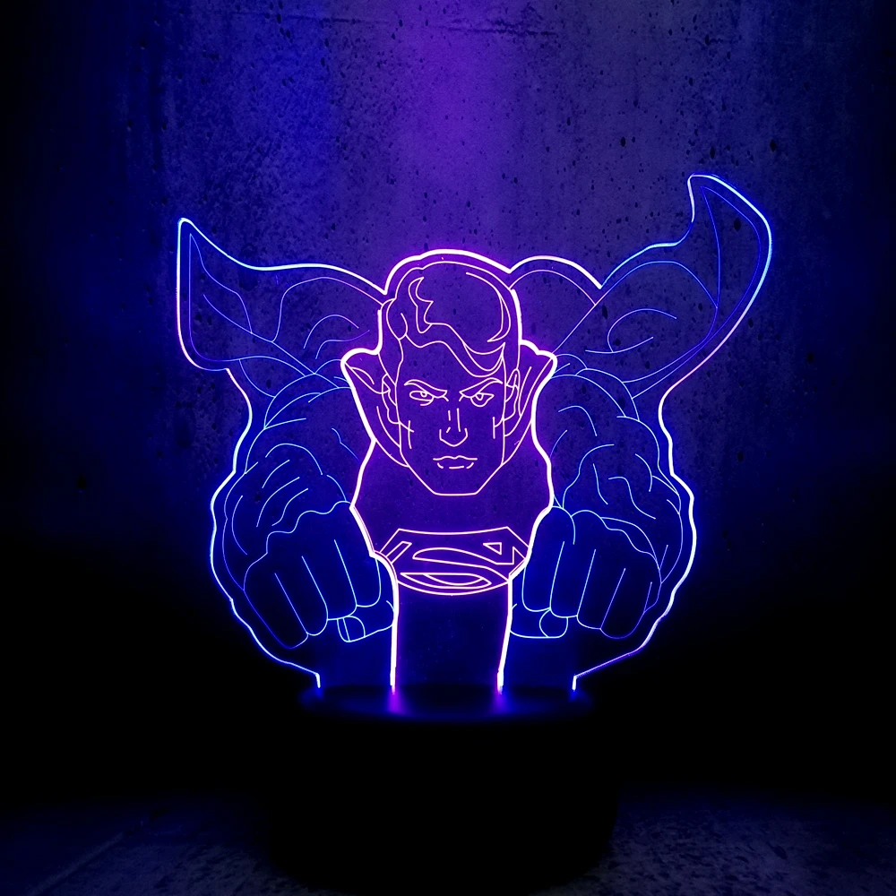 Супер герой Летающий Лига Справедливости фигурка Супермена 3D LED IR сенсорный 7