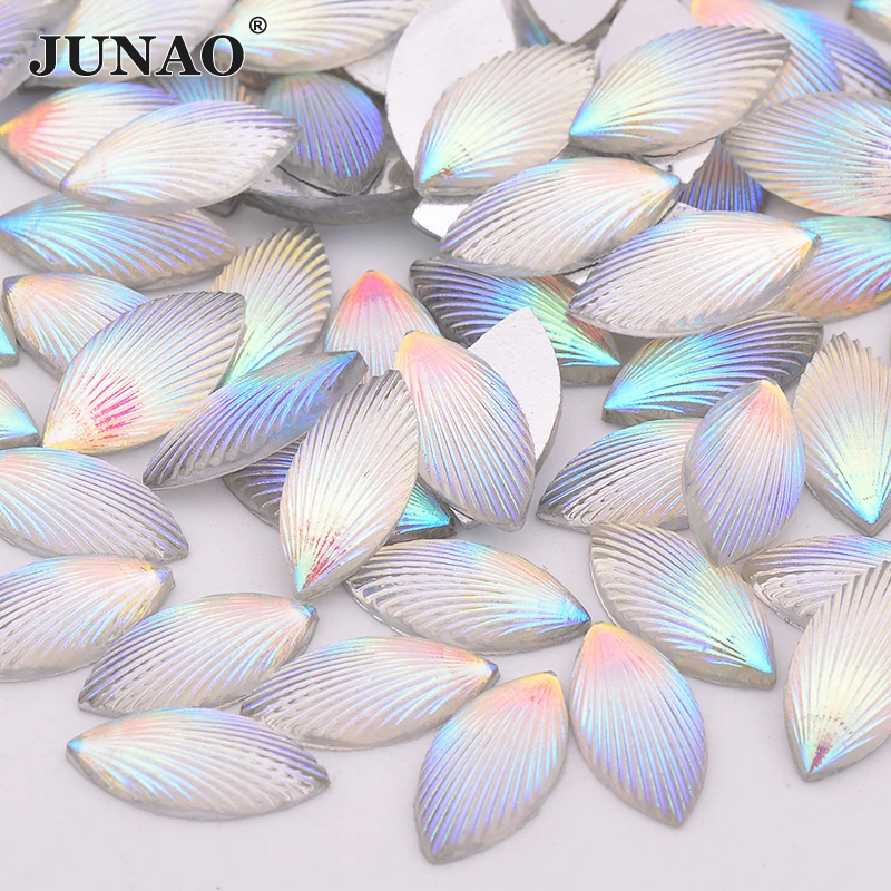 JUNAO 7x15 мм блестящие желтые стразы AB лошадиный глаз с плоской задней стороной