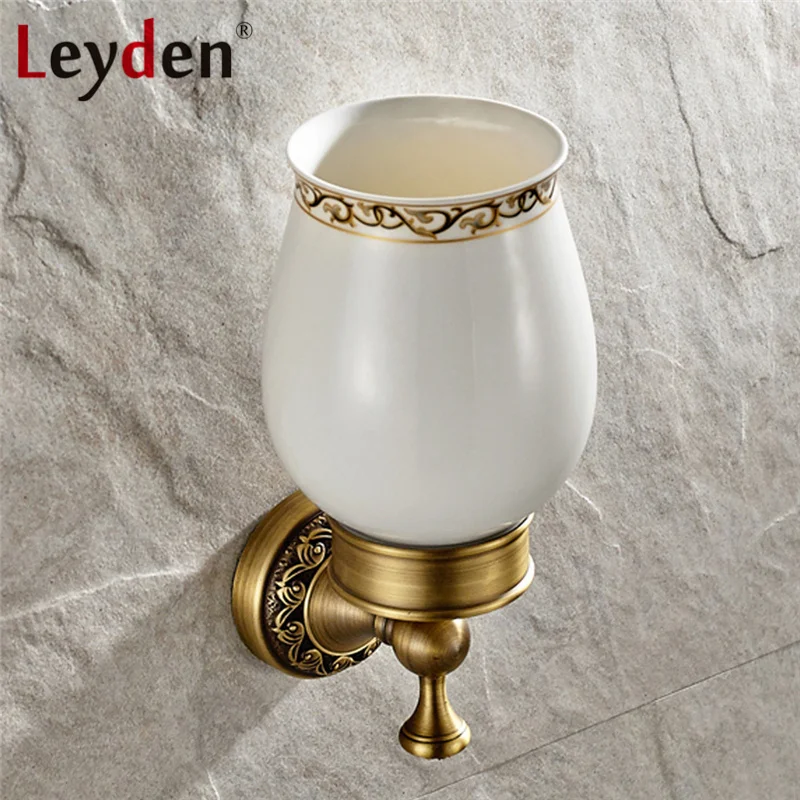 Набор кистей для унитаза Leyden из античной латуни/орба винтажный держатель