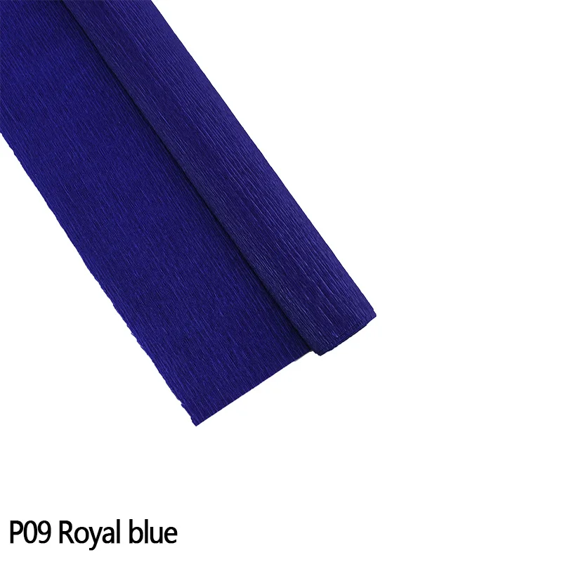 Royal blue 250*50 см бумага для рукоделия, материалы для рукоделия, рулон для упаковки цветов, оригами, рифленая бумага для украшения дома, вечерние - Цвет: Royal blue
