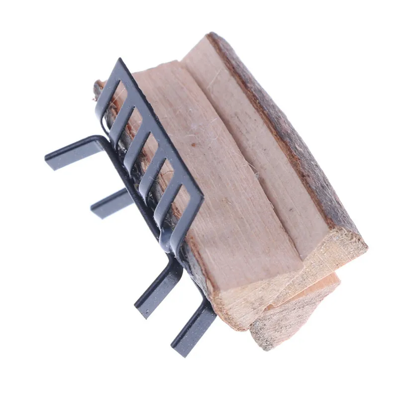 

1/12 Dollhouse Furniture Metal Rack With Firewood For Living Room Fireplace Limited Collection For Doll House Decoration