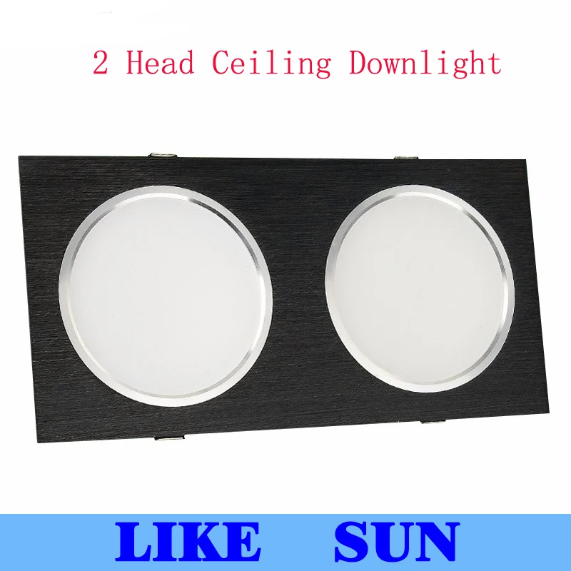 

FREE SHIPPING High power 2 Head Square Led ceiling lamp 2x5W 2x7W 2x9W 2x12W 2x15W 2x18W 2x20W 2x25W led Recessed Downlight