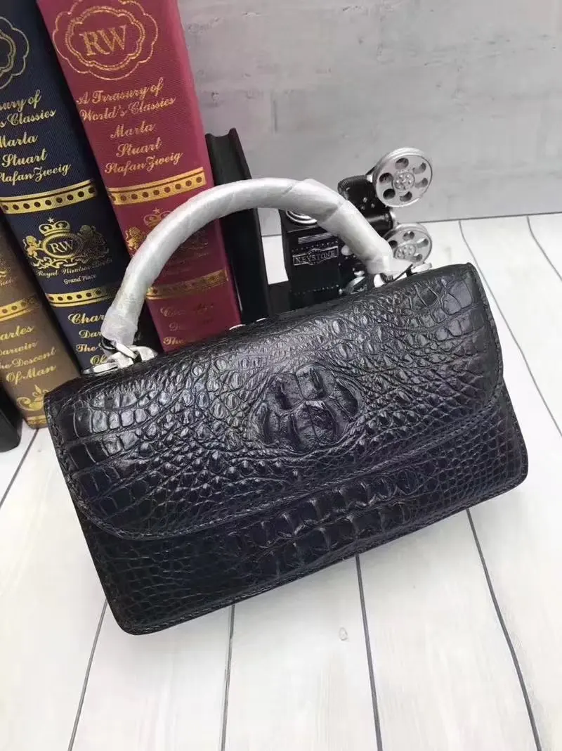 Шикарная дизайнерская женская маленькая сумка из 100% натуральной кожи аллигатора