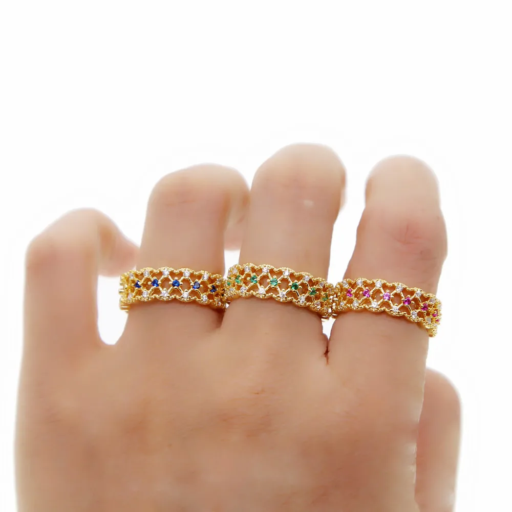 Новинка самые дешевые кружевные широкие кольца золотого цвета обручальное