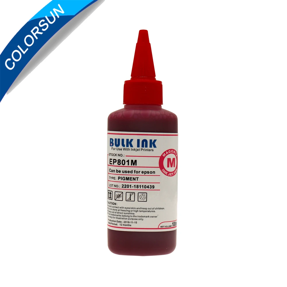 Colorsun 6*100 мл универсальные пигментные чернила для принтера Epson T50 A50 T60 R290 R280 RX610 RX690