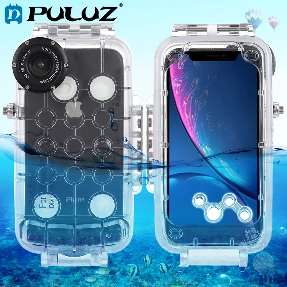 PULUZ для iPhone XS Max / XR подводный корпус 40 м/130 футов защитный чехол телефона дайвинга