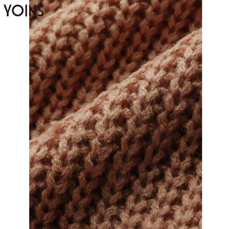 2020 YOINS Autumn Winter Women Sweaters Fashion Lace Up Khaki Self-tie Long Sleeves Sweater Casual Loose Jumper Pullovers Tops | Женская