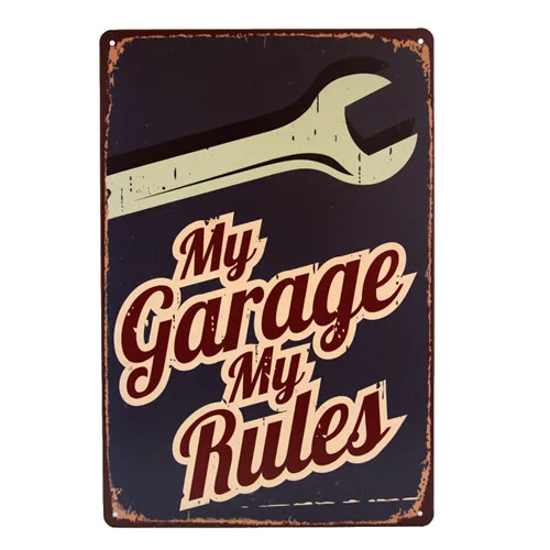 Металлический жестяной знак My Garage Rules кофейное кафе домашний декор для бара отеля