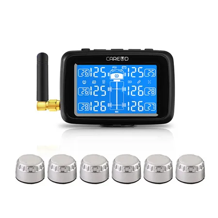 U901T-WF TPMS автомобильный монитор давления в шинах, сменная батарея с 6 внешними датчиками, ЖК-дисплей - Тип: Портативный