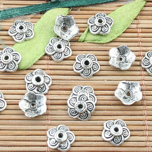 

Tibetan Silver color 9mm flower bead caps 200pcs EF0015