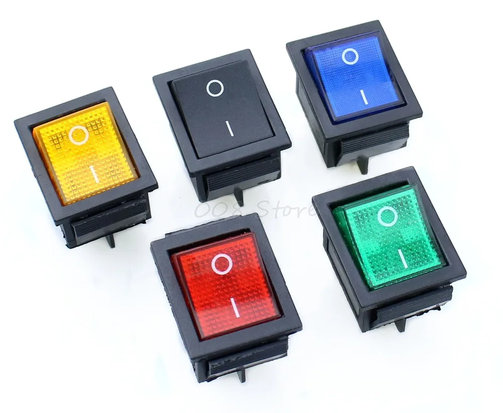 5 шт. блокирующий клавишный выключатель питания I/O 4 контакта с светильник кой 16 А 250 В переменного тока 20 А 125 В переменного тока KCD4