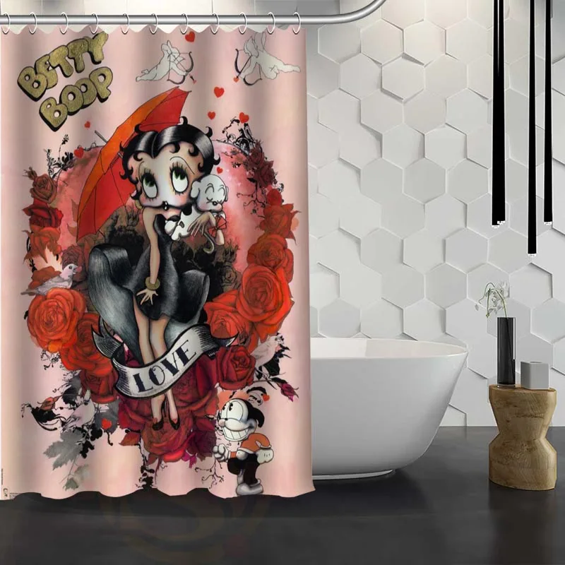 Занавеска для душа Betty Boop с рисунком занавеска ткань ванной комнаты декор