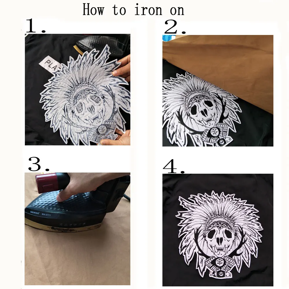 Нашивка с принтом скелета для джинсов футболок винтажных украшений|transfers iron|iron on