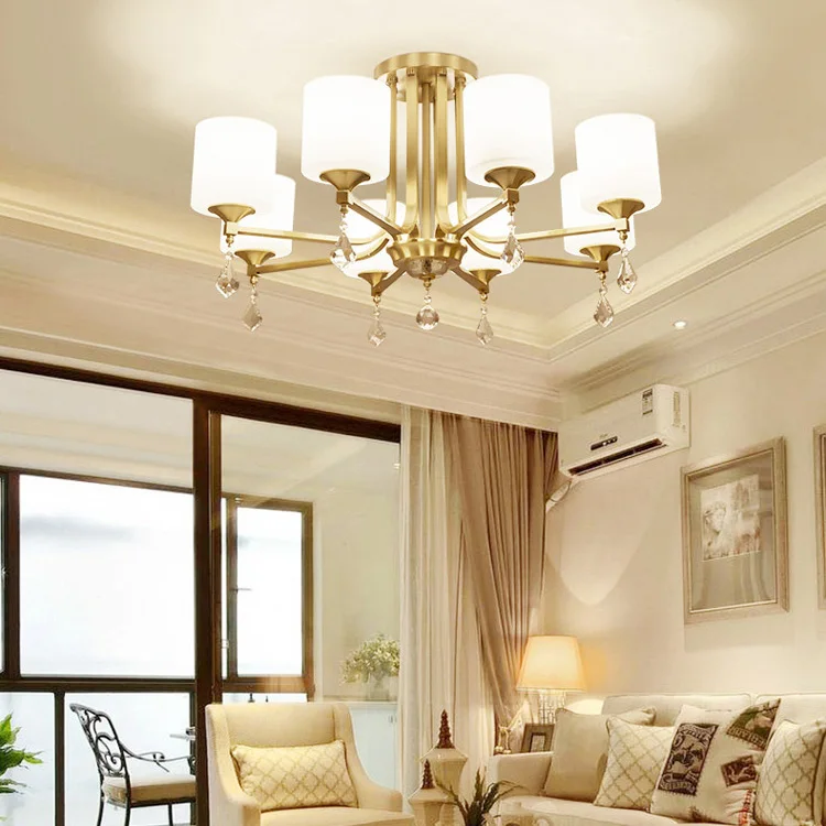 

Coper Candle Pendant Lamps Creative Glass Shade Chandelier Industrial Vintage Lighting for Dining room bedroom