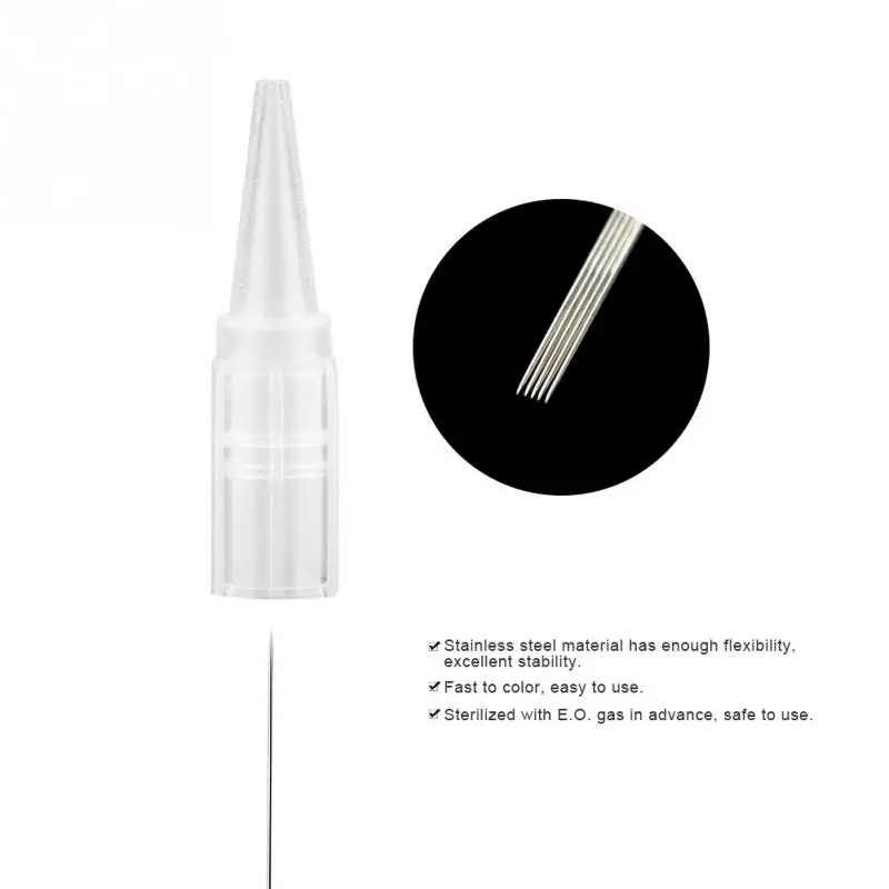50Pcs Disposable Fog Eyebrow Permanent Eyeliner Lip Tattoo Microblading Needle 1RL/3RL/5RL/7RL/3F/5F/7F + Cap | Красота и здоровье