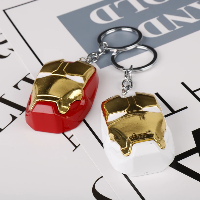 

Super Hero The Avenger Ironed Man Mask Key Chain Alloy Keychain Accessories Pendant Key Ring Charms Keychains for Ladies