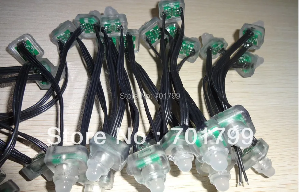 50 шт DC5V WS2811 Светодиодный пиксельный узел номинал IP68 Полностью черный провод