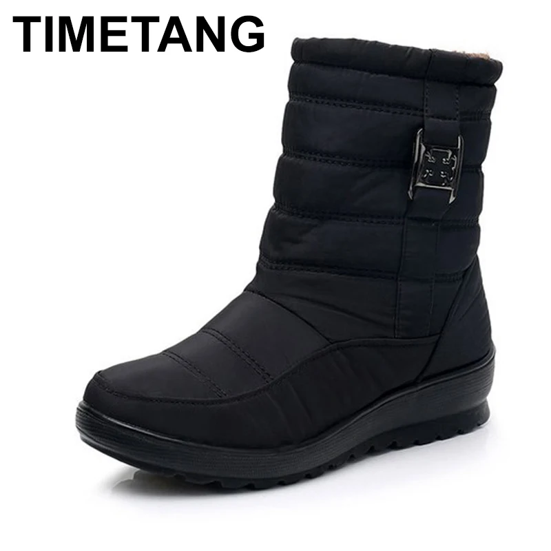 

TIMETANGWomensnow boots winter brand boots waterproof antislip light comfortable warm mother cotton boots plus size cottonE1873