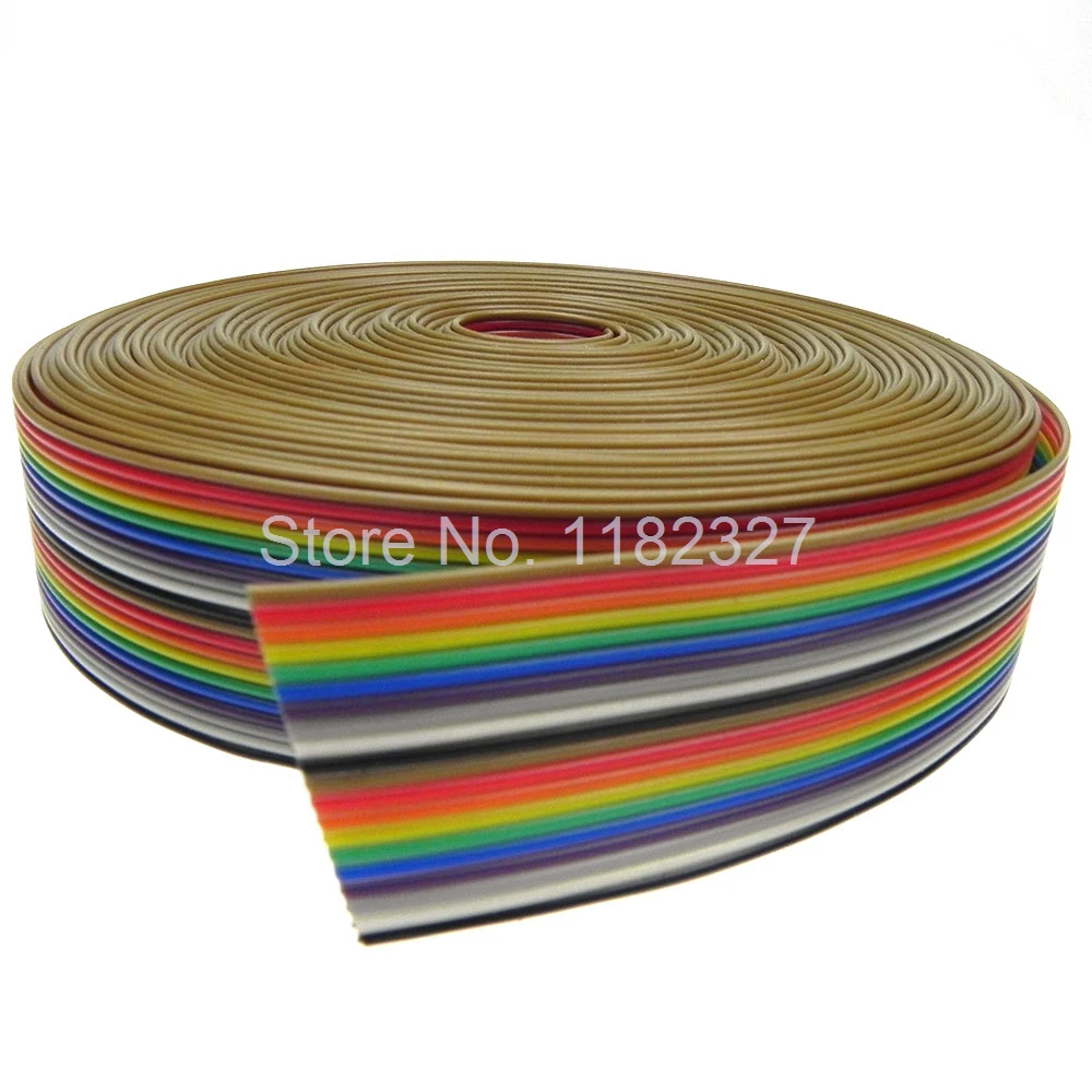 (5 м/лот) плоский ленточный кабель UL2651 105C AWG28 20Pin 1 27 мм Шаг 5000 длинные цвета
