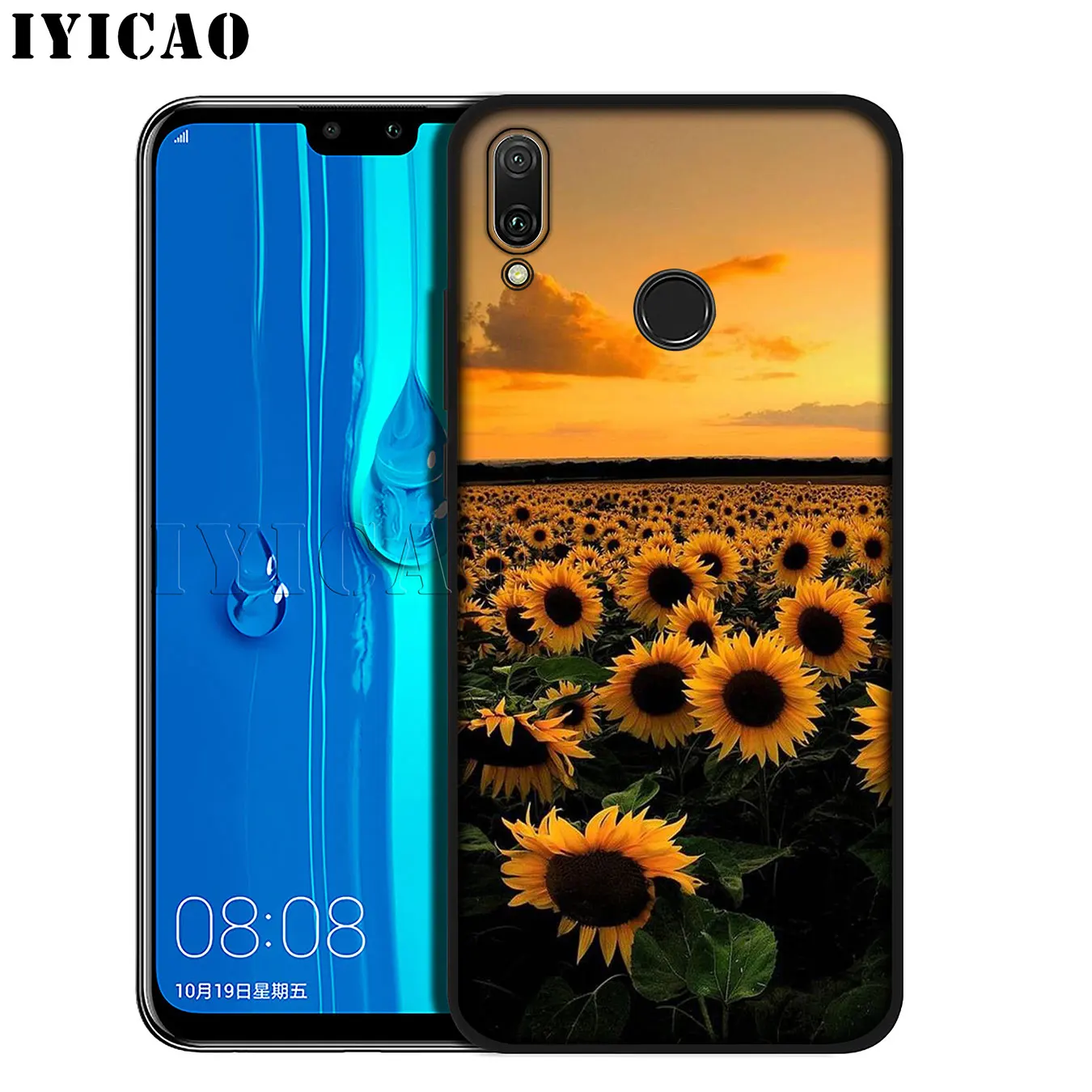 IYICAO Sunflower Flower Painted Cover Colourful Soft Case for Huawei Mate 30 20 10 Pro Nova 5I 5T 5 4 4E 3i 3 2i Lite Smart |