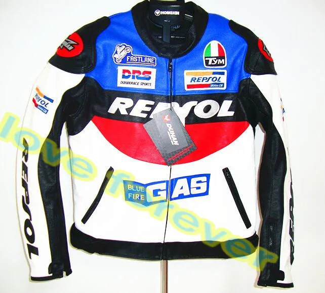 DUHAN moto GP moto rcycle REPSOL гоночная кожаная куртка VS02 оранжевый синий M L XL XXL 3XL хорошая кожа pu Сделано высокое качество Топ serv