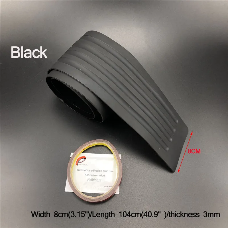 Length 104CM Black Car Rear Bumper Scuff Protective Case For Skoda Octavia Yeti Roomster Fabia Rapid Superb KODIAQ Citigo KAMIQ KAROQ SCALA VISION - Название цвета: Length 104CM Black