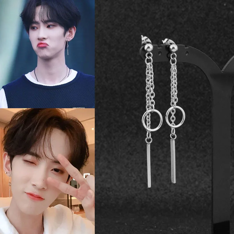 KPOP DNA корейские простые Bangtan Boys альбом V прямоугольные серьги гвоздики с