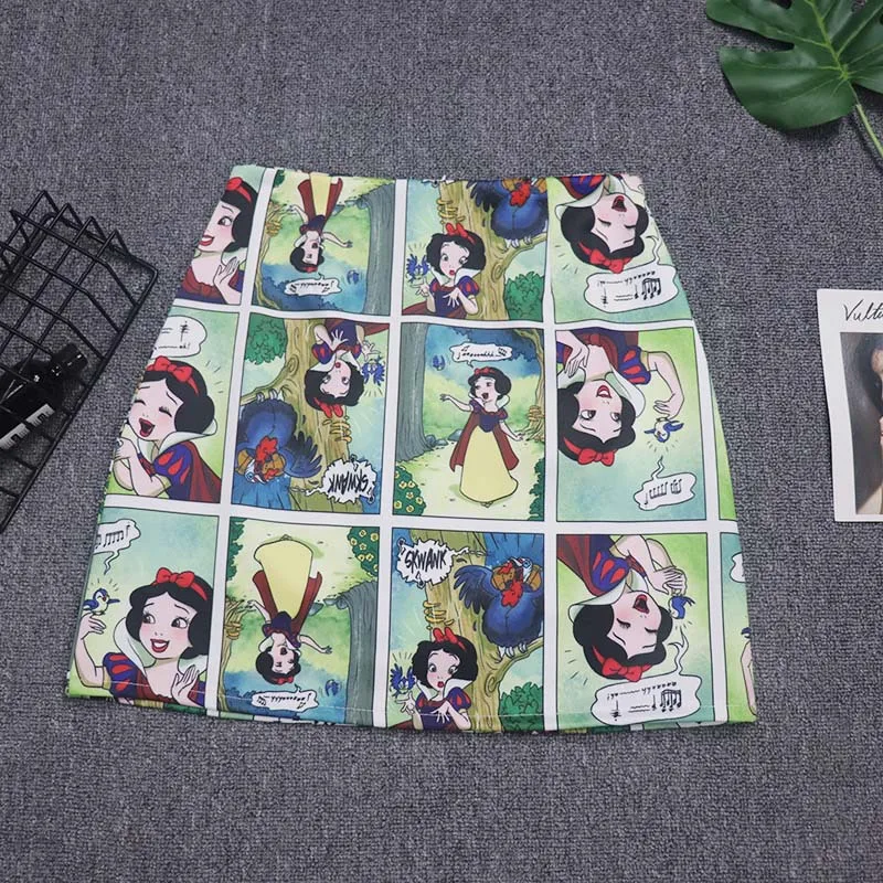 Gothic Cartoon Cute Print Comic Skirt Summer A Line Short Streetwear Ulzzang Skirts Womens Gonne Donna Estive Faldas Cortas