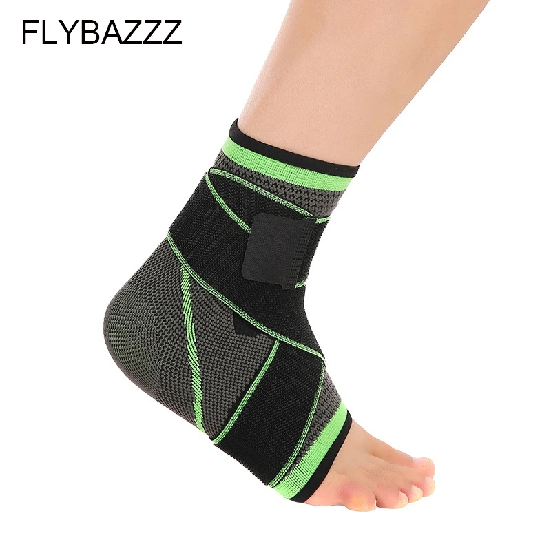 

FLYBAZZZ 3D Weaving Elastic Nylon Strap Ankle Support Brace Badminton Basketball Football Taekwondo Fitness Gym Heel Protector