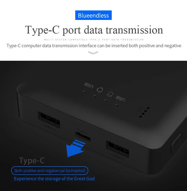 Внешний жесткий диск телефон Считывание данных в HDD непосредственно 4000 мАч банк питания ios/android TypeC и двойной USB 2,0 порт флэш-приводной удлинитель