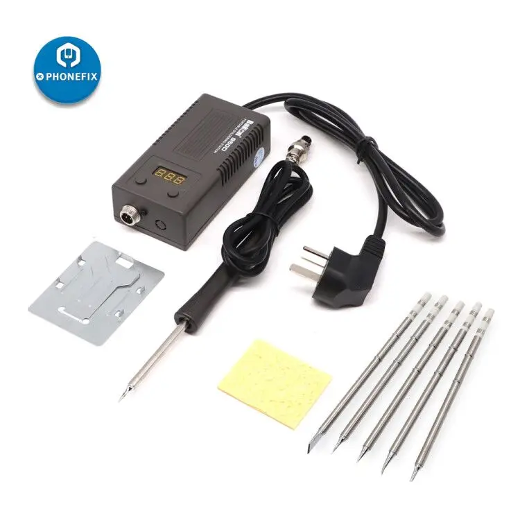 with 5pcs Iron Tips Real 50W Bakon BK950D electric soldering iron with T13 Iron Tips Mini Digital soldering station solder circuit boards Soldering - Цвет: with 5pcs Iron Tips