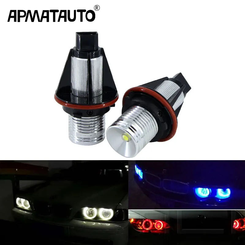 

2x Error Free 10w 20w 40w 60w LED Angel Eyes Marker Lights Bulbs For BMW E39 E53 E60 E61 E63 E64 E65 E66 E87 525i 530i xi 545i