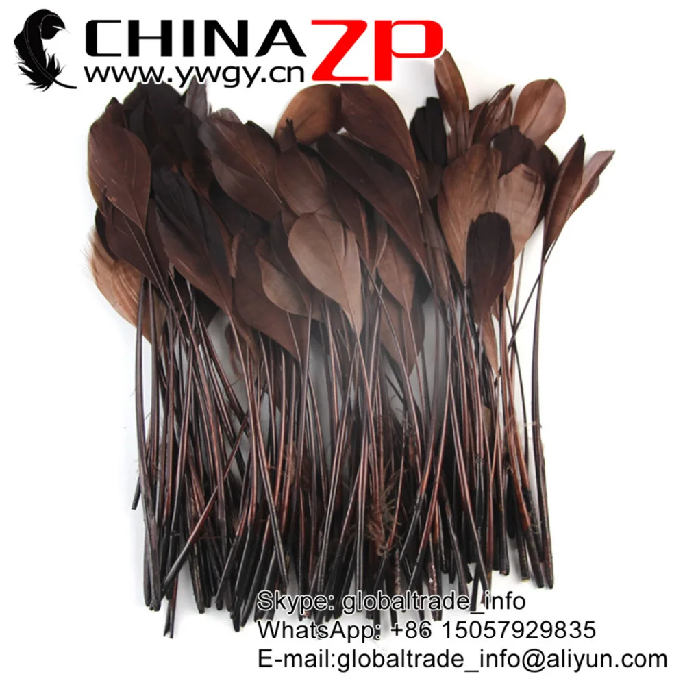 

Gold Supplier CHINAZP Factory 100pcs/lot Fantastic DIY Decoration Dyed Brown Stripped Goose Feathers