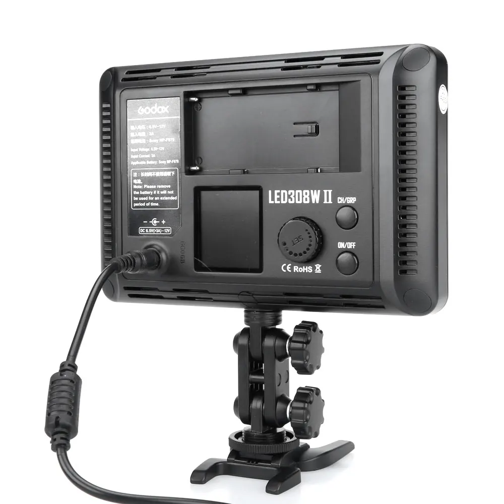 Фотографический светильник ing Godox светодиодный 308 Вт II 5600K Светодиодная лампа для освещения видео+ пульт дистанционного управления для DV видеокамеры камеры+ аккумулятор NP770+ зарядное устройство