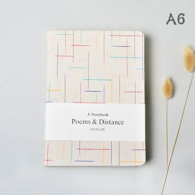 Creative Notebook Stationery Handbook Cloth Cover A5 Blank Horizontal Line Paper Notebook Personal Diary Planner Agenda Journal - Цвет: O