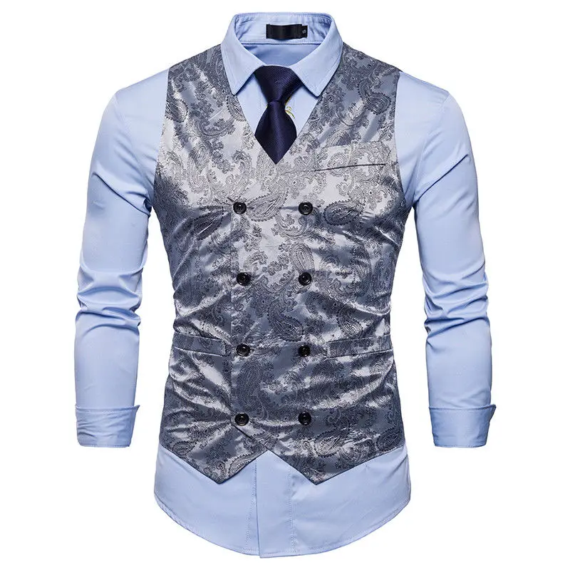 Hirigin 2019 Men Business Suit Vest Formal Tuxedo Waistcoat Jacket | Мужская одежда