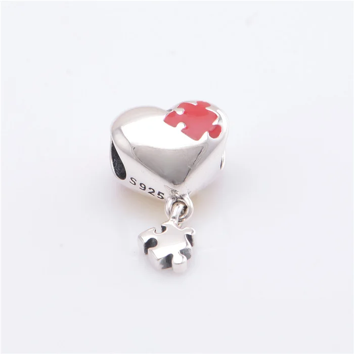 Шармы подвески из серебра 925 пробы с эмалью в виде сердца|enamel heart charm|heart charm pendantsilver