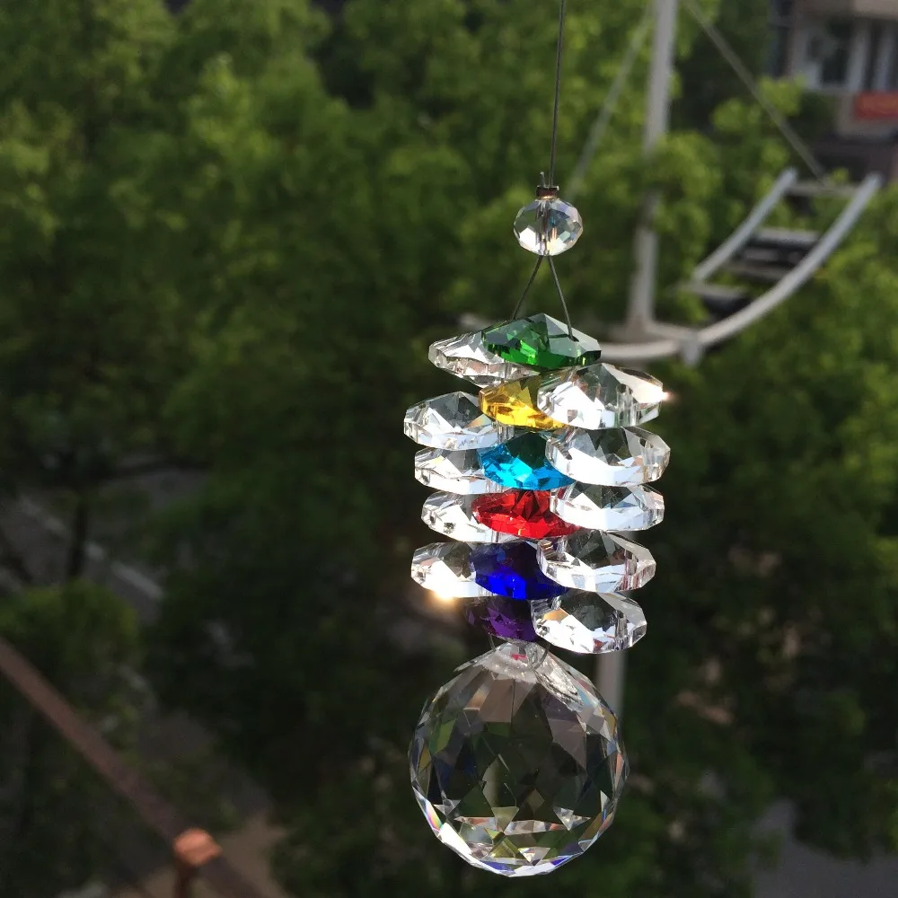 1 шт. 260 мм хрустальные сделай сам в стиле Ловца снов граненый шар + подвеска из