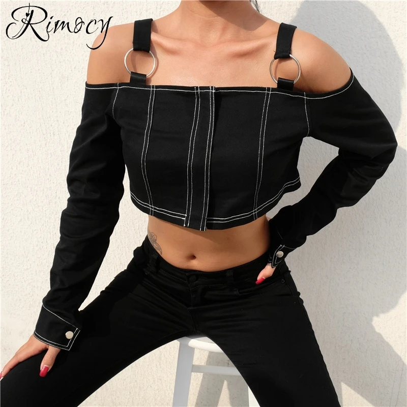 Rimocy 2019 новые весенние женские короткие danim куртки мотоциклетная куртка Высокая