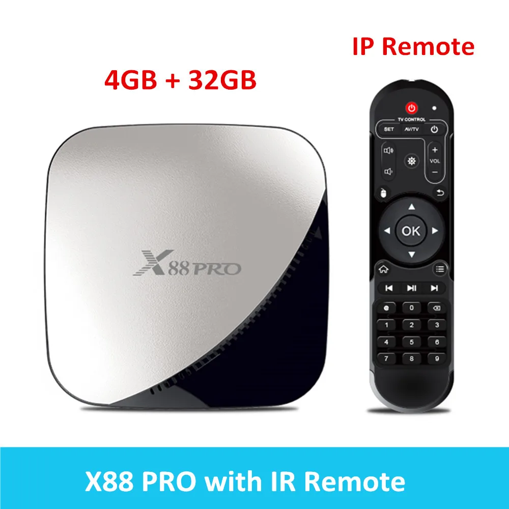 4GB 32GB X88 PRO 9,0 Android tv Box Rockchip RK3318 4 Гб ОЗУ 32 Гб 64 Гб H.265 4K голосовой помощник Google Netflix Youtube 2G 16G медиаплеер - Цвет: 4GB 32GB