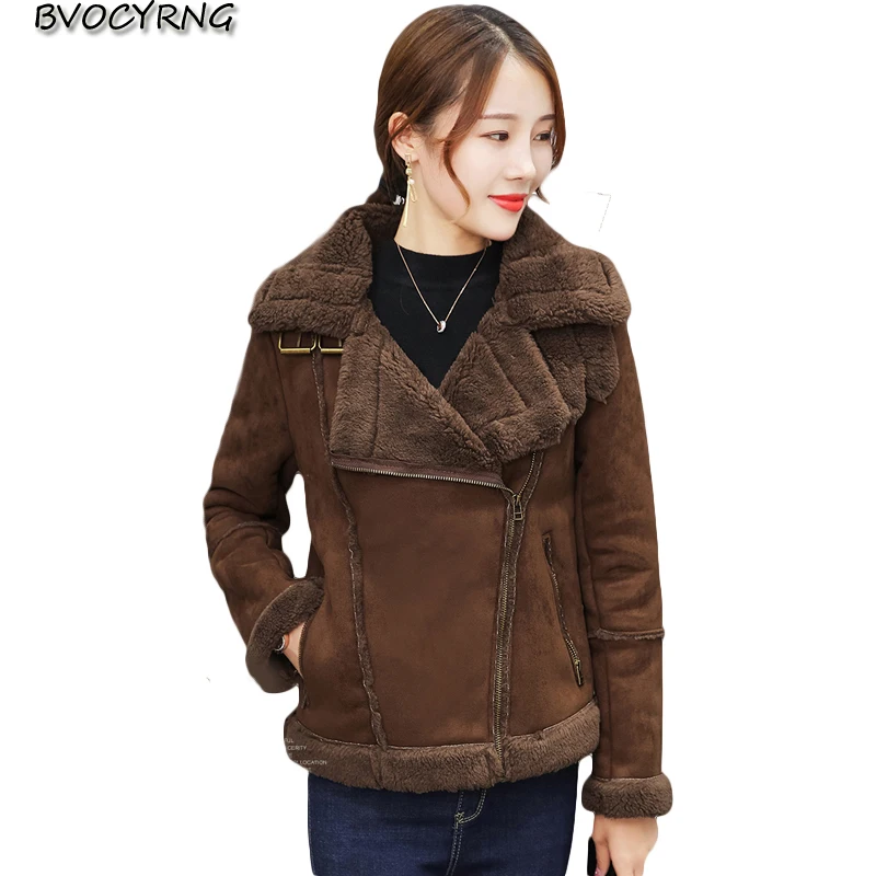 

Short Design Female Outerwear 2017Winter Big Yards Deerskin Velvet Short Top Thick Wool Casual Short Jacket Coat A0051