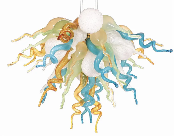 Samll Cheap Crystal Lights Hand Blown Art Glass Chandelier LED Lamps for Living Room Bedroom Office Restaurant | Лампы и освещение