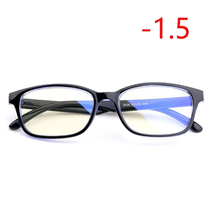 Myopia 150 Анти-синий светильник для женщин и мужчин, очки для близорукости с градусом, Модный ПК синий светильник, блокирующие близорукие очки-1,0-1,5-2,0-4,0 - Цвет оправы: Myopia 150
