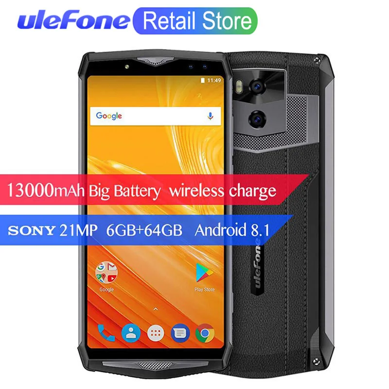 Ulefone power 5 6 0 &quot18:9 4G смартфон 13000 мАч ГБ + 64 Восьмиядерный процессор MTK6763 Android 8 1