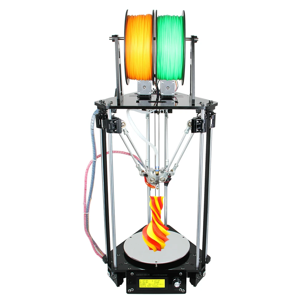 Geeetech автоматическое выравнивание 3D принтер двойной экструдер Delta Rostock Mini G2s новый