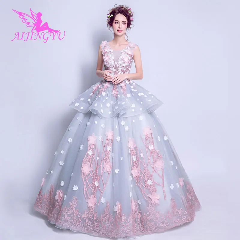 

AIJINGYU 2021 2020 beautiful Customized new hot selling cheap ball gown lace up back formal bride dresses wedding dress TJ474