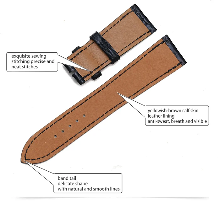 PESNO Suitablf для Hermes Arceau AR7.710.220 AR4.910.330 кожа аллигатора часы Strp мужские часы аксессуары