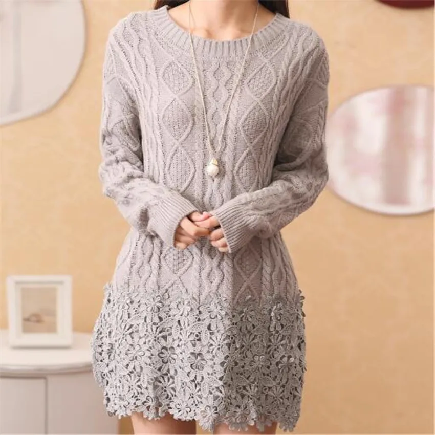 2017 Осенне зимняя Дамская обувь сплошной цвет вязания платье элегантные