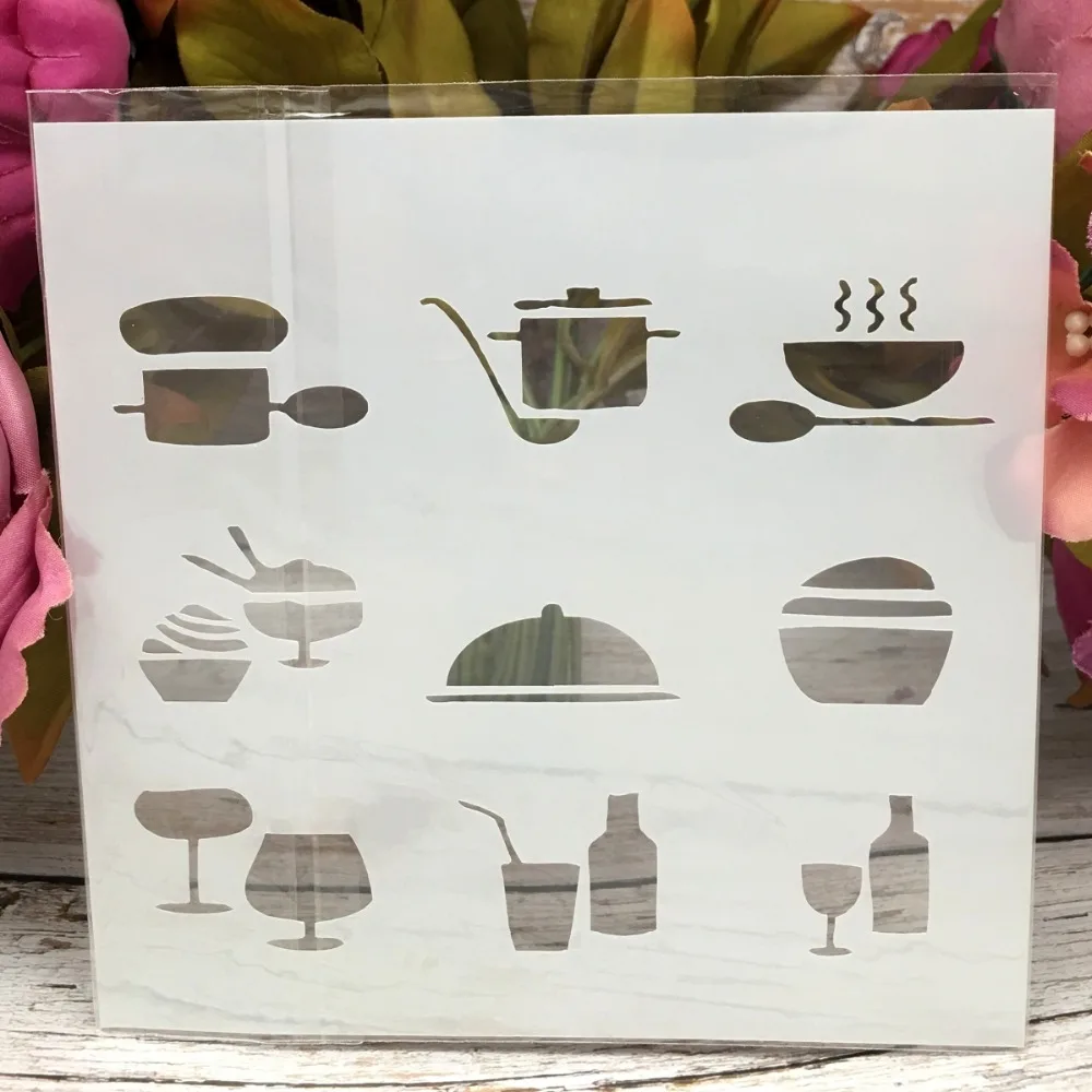 Новинка 5 дюймов трафареты для кухонной утвари сделай сам Настенная картина